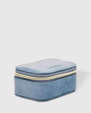 LOUENHIDE Suzie Lizard Jewellery Box - Denim