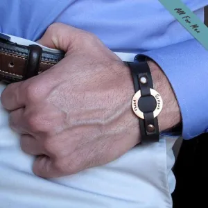 Luxury Leather Bracelets with Engraving - Personalized Mens Gift
