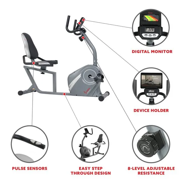 Magnetic Recumbent Bike with Soft Support Seat