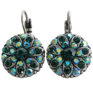 Mariana "Green with Envy" Silver Plated Guardian Angel Crystal Earrings, 1029 205