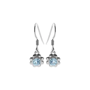 Matilda blue topaz petal earrings