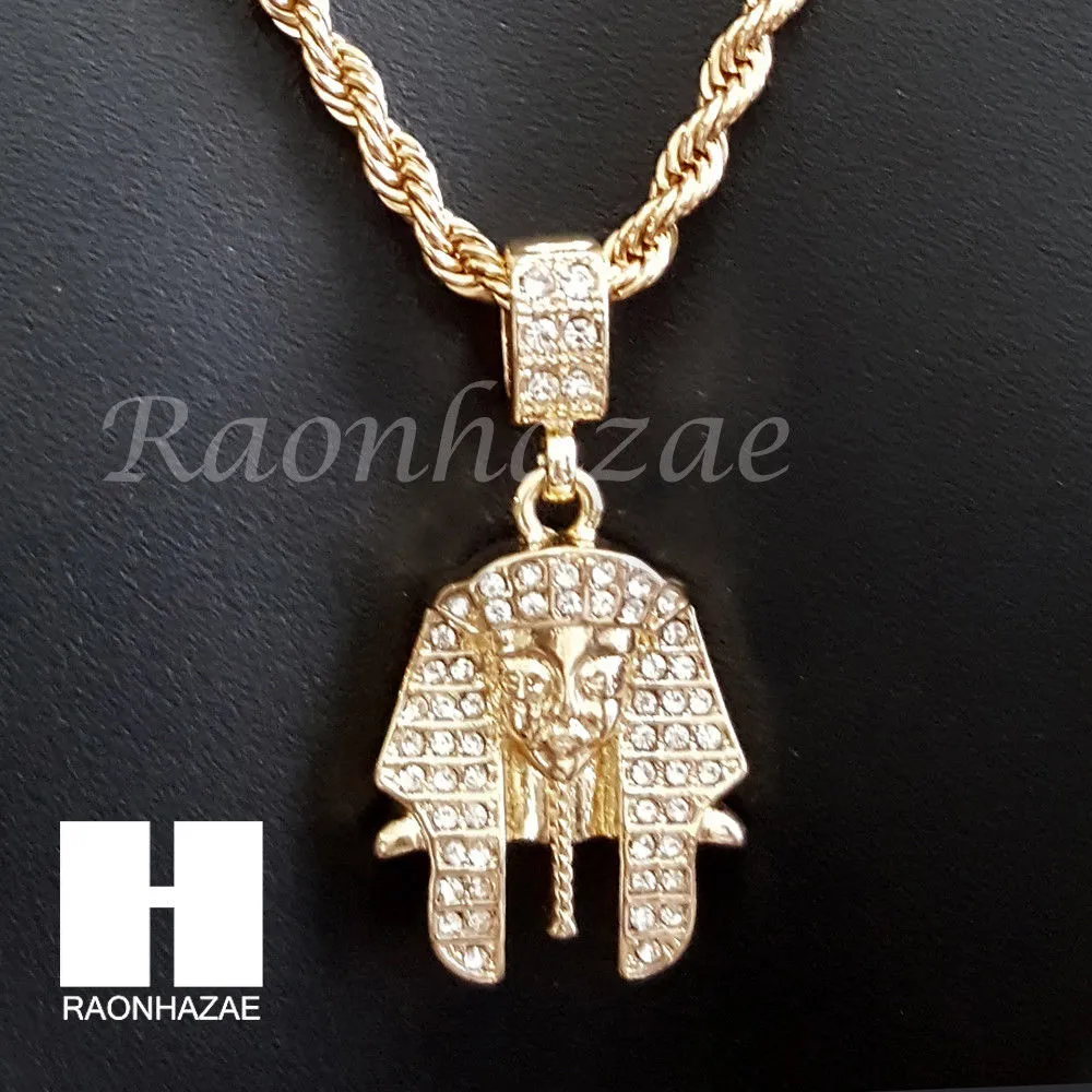 MEN KING TUT ROPE CHAIN DIAMOND CUT 30" CUBAN LINK CHAIN NECKLACE S068