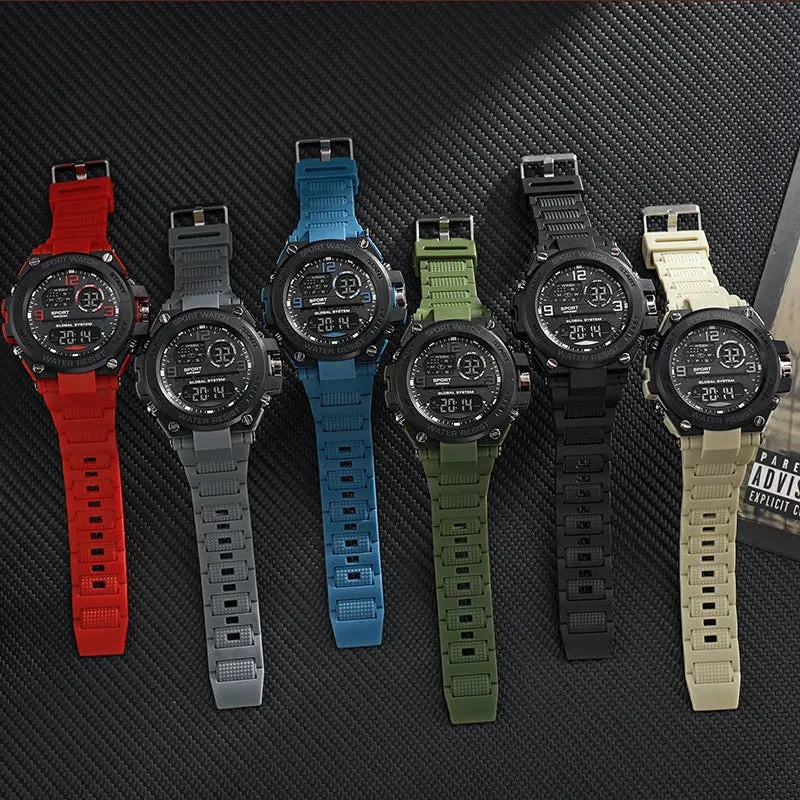 Men Waterproof  Sports Watches Multifunction Electronic Watches Anti Drop and Shock-absorbing Wristwatches