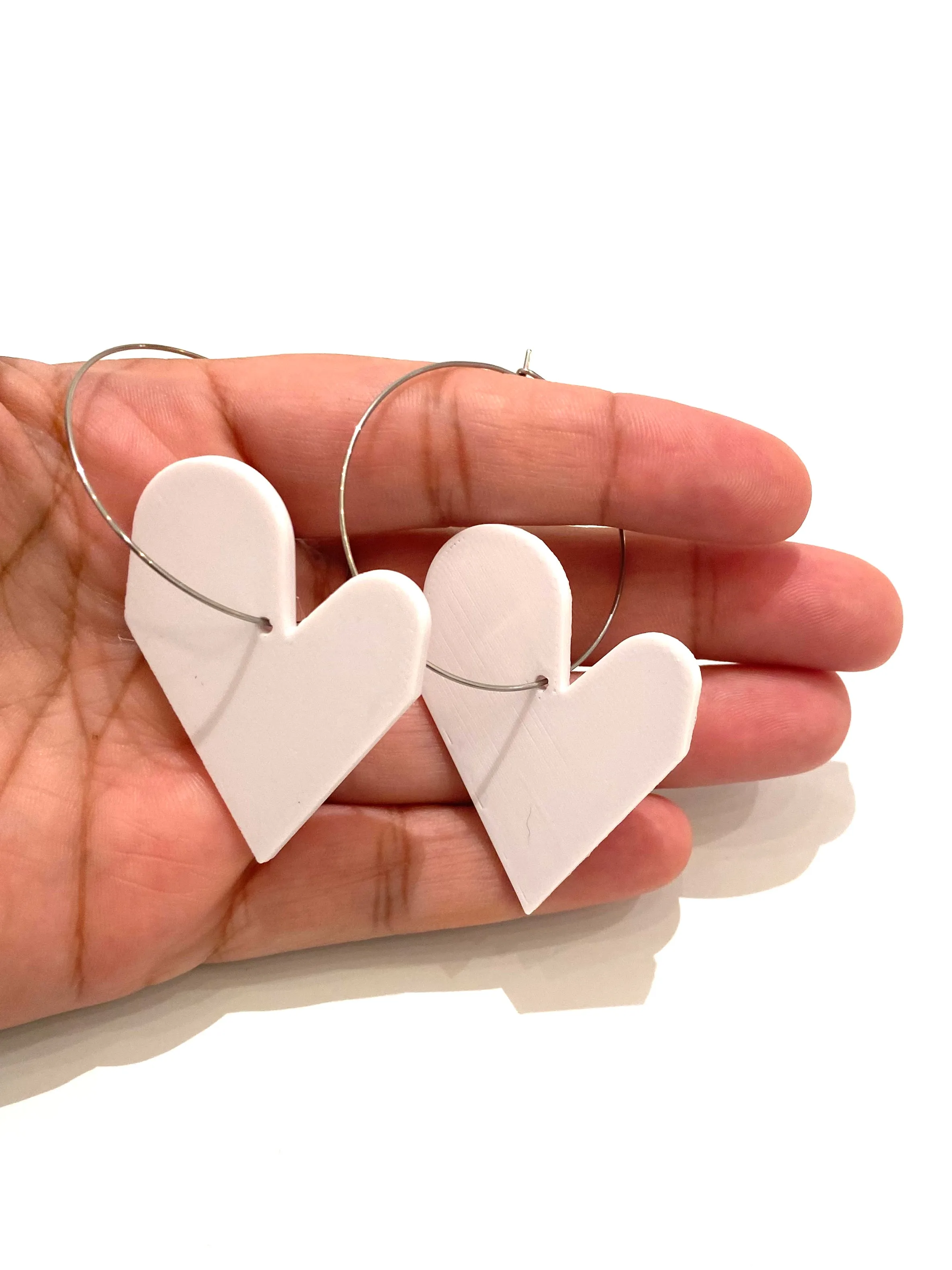 MENEO- Large Heart Hoops (more colors available)