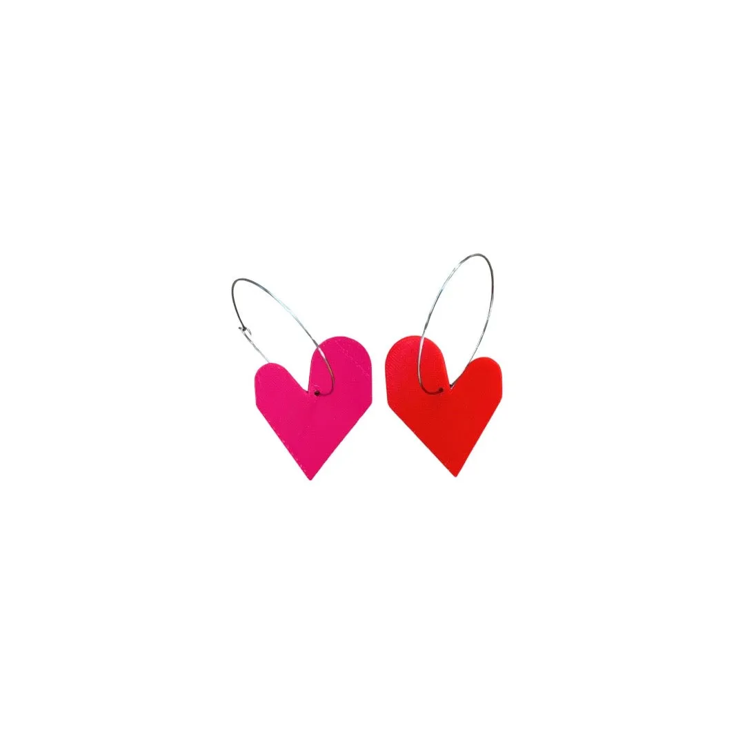 MENEO- Large Heart Hoops (more colors available)