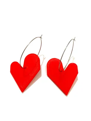 MENEO- Large Heart Hoops (more colors available)
