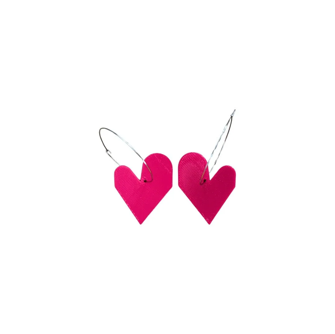 MENEO- Large Heart Hoops (more colors available)