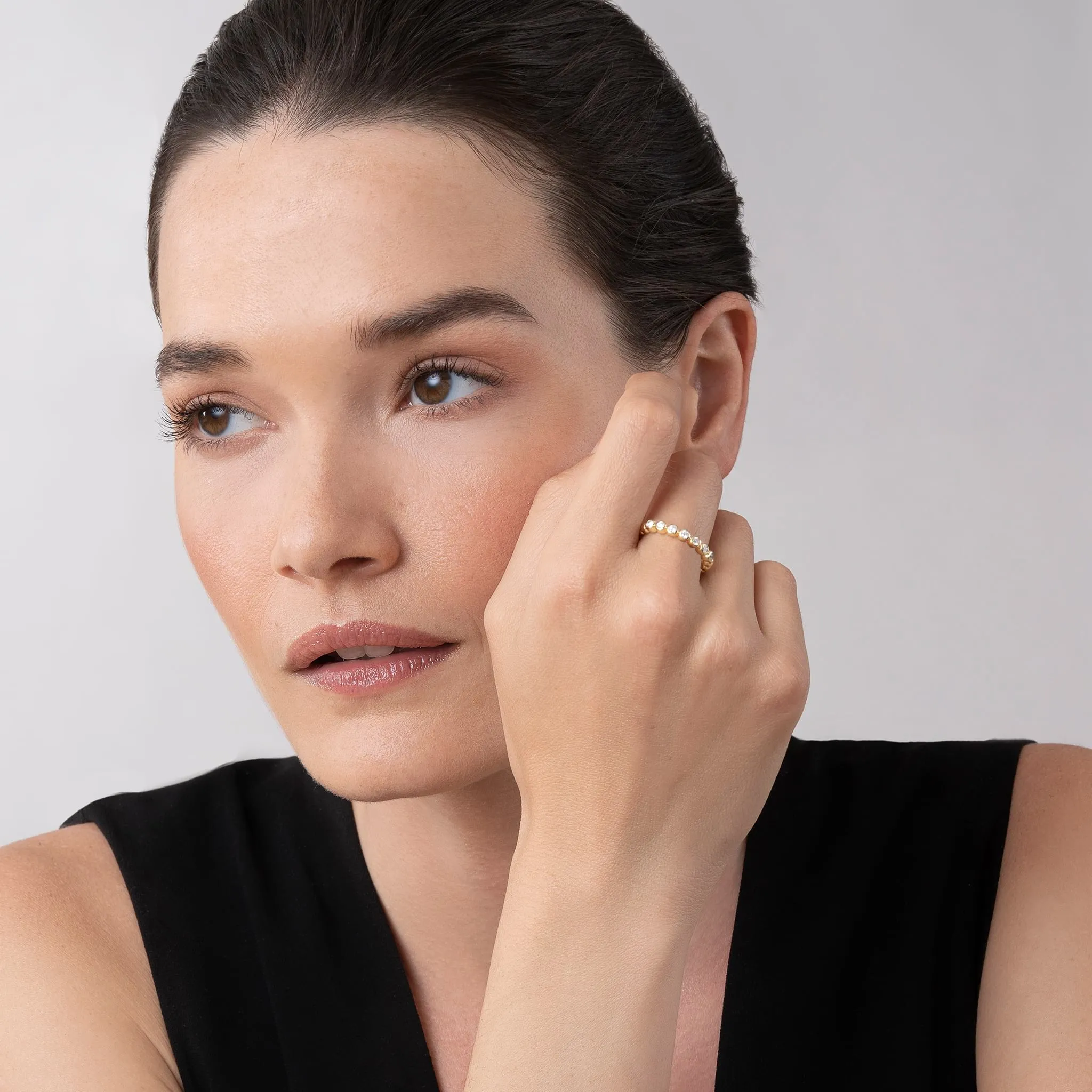Meridian 18K Gold Diamond Stacking Ring Set