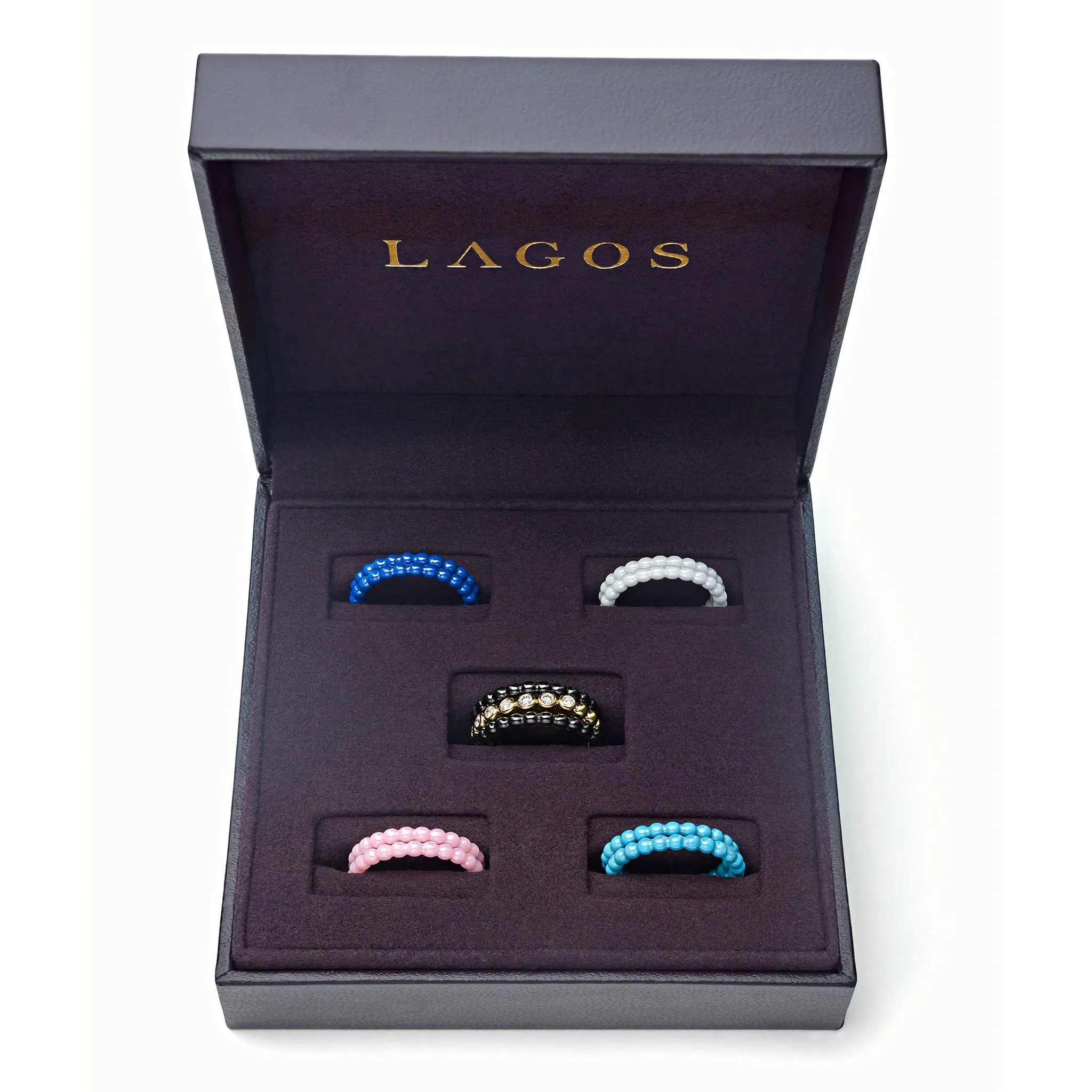 Meridian 18K Gold Diamond Stacking Ring Set
