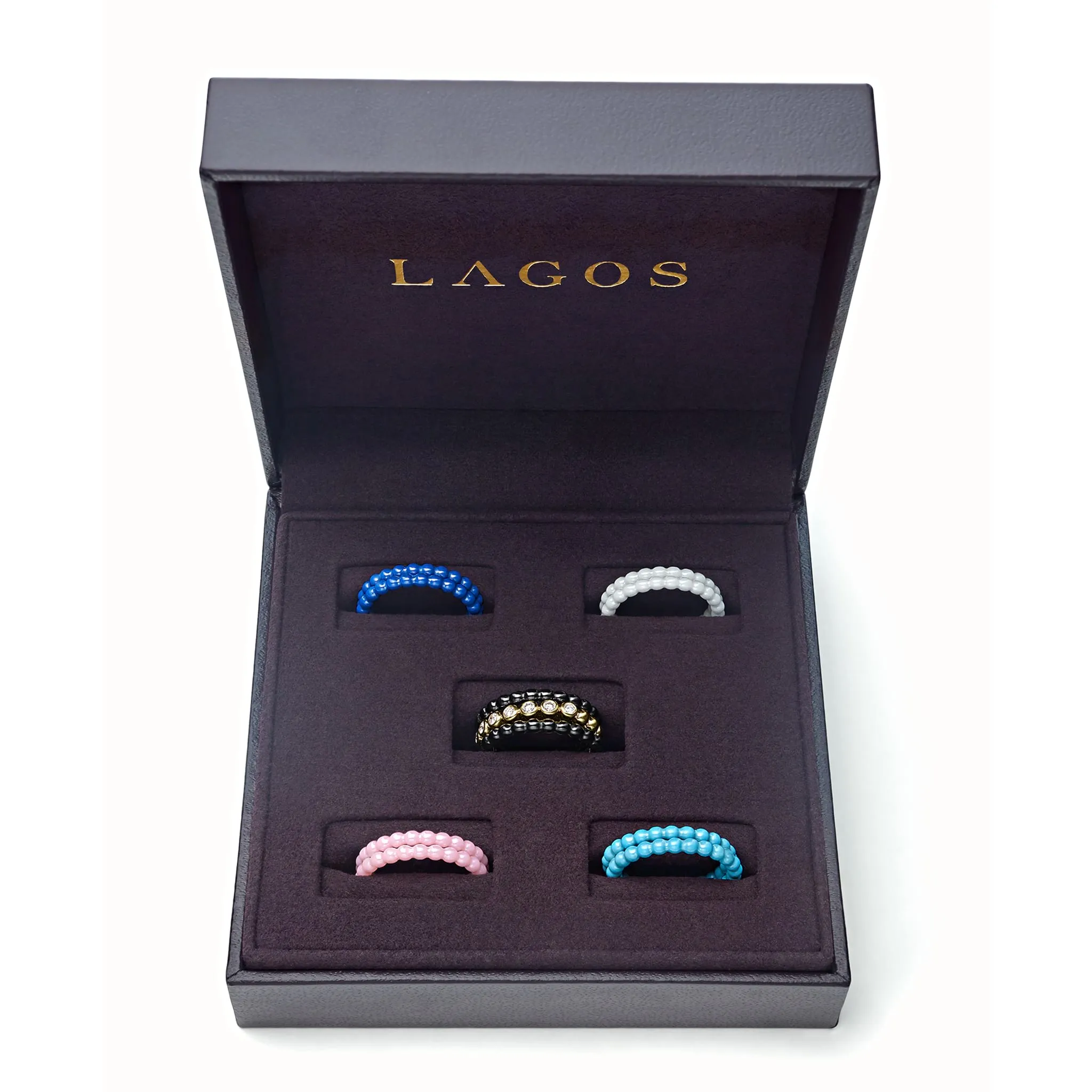 Meridian 18K Gold Diamond Stacking Ring Set