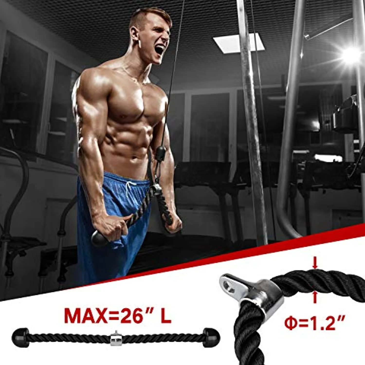 Mikolo Fitness LAT and Lift Pulley System, Dual Cable Machine(70'' and 90'') with Upgraded Loading Pin for Triceps Pull Down, Biceps Curl, Back, Forearm, Shoulder-Home Gym Equipment(Patent)
