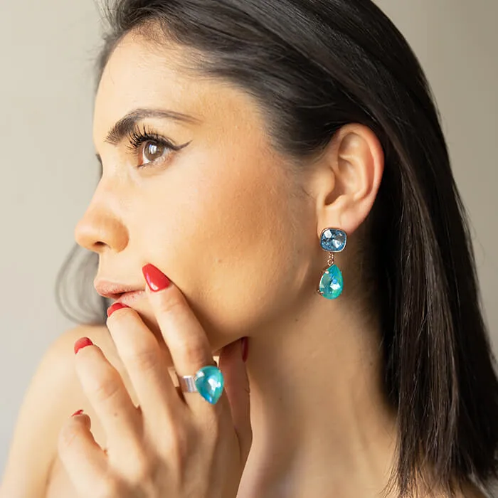Mindy Blue Swarovski Earrings