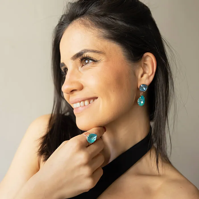 Mindy Blue Swarovski Earrings