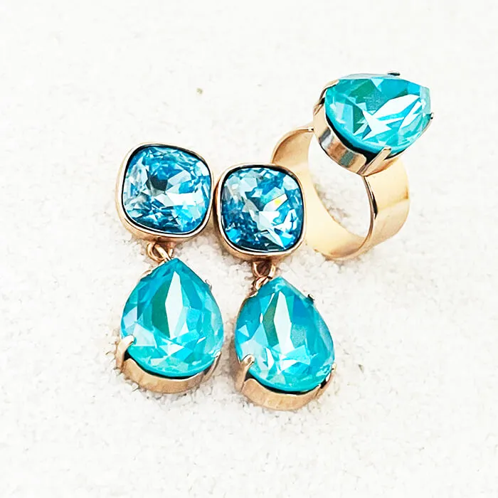 Mindy Blue Swarovski Earrings