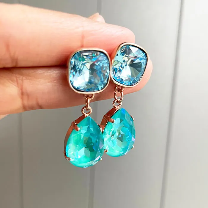 Mindy Blue Swarovski Earrings
