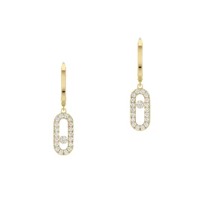 Move Uno 18K Yellow Gold Diamond Hoop Earrings
