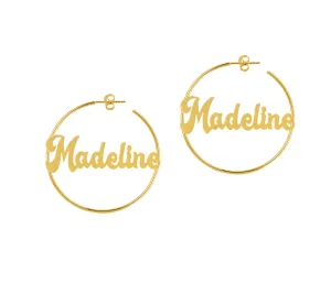 Nameplate Hoop Earrings