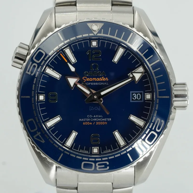 Omega Seamaster Planet Ocean 215.30.44.21.03.001 Blue Dial 43.5mm B&P 24 600m