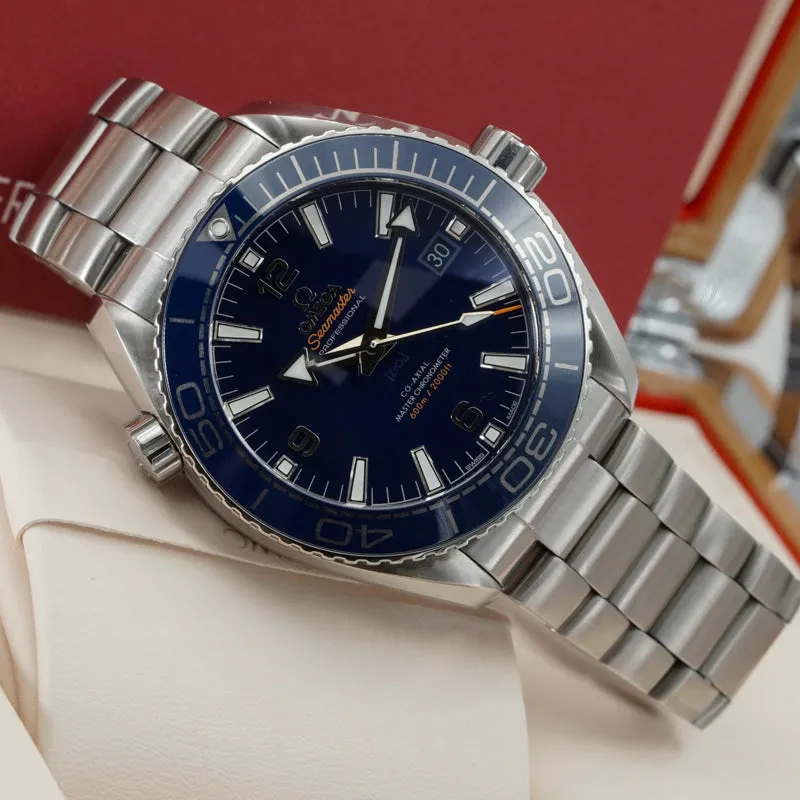 Omega Seamaster Planet Ocean 215.30.44.21.03.001 Blue Dial 43.5mm B&P 24 600m