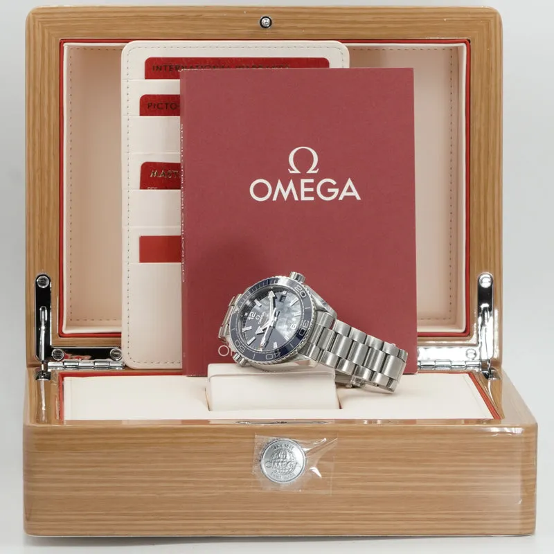 Omega Seamaster Planet Ocean 215.30.44.21.03.001 Blue Dial 43.5mm B&P 24 600m