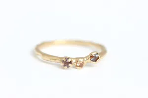 One of a Kind 14k Gold Ring with Orange and Purple Sapphires - Limited Time Only