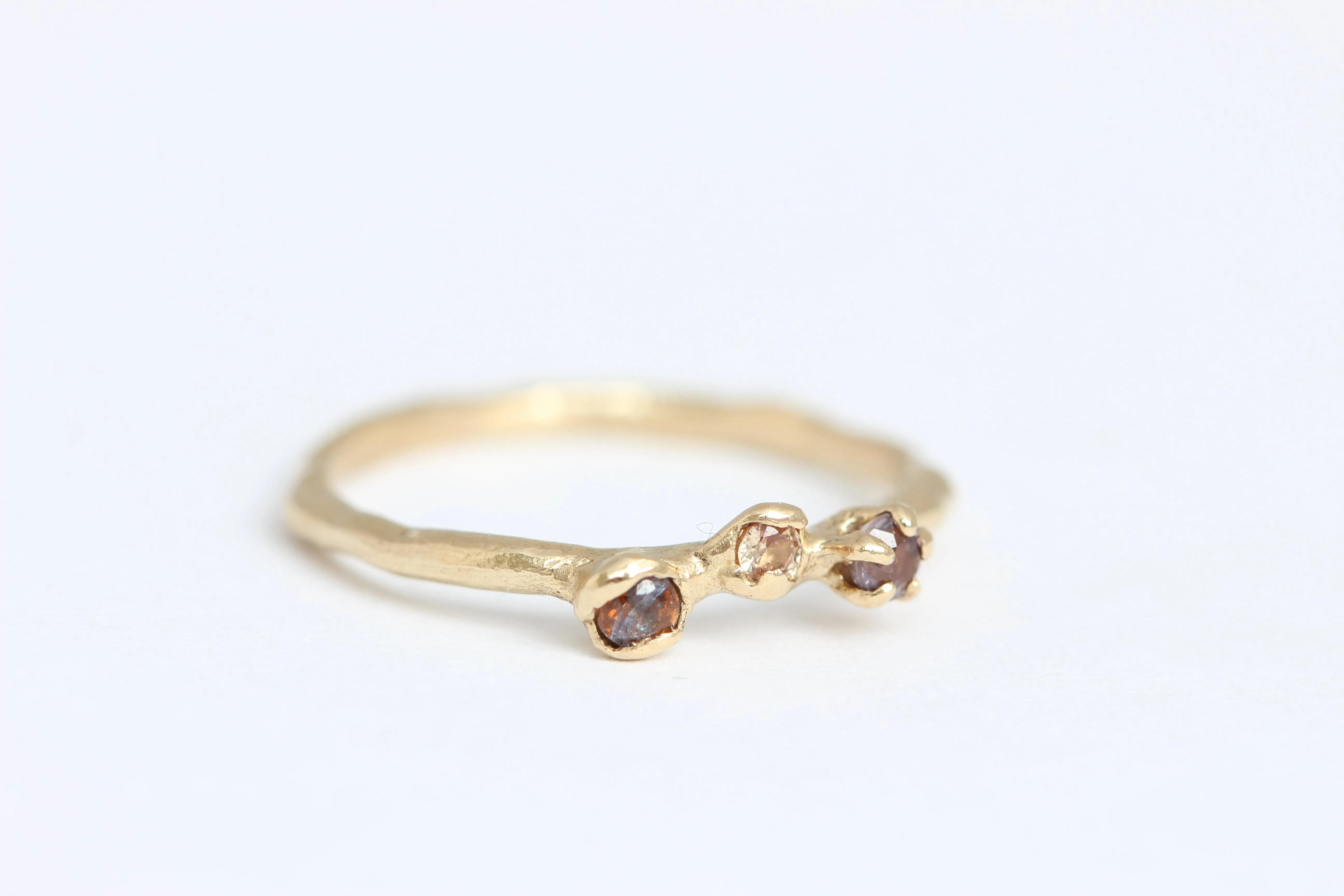 One of a Kind 14k Gold Ring with Orange and Purple Sapphires - Limited Time Only