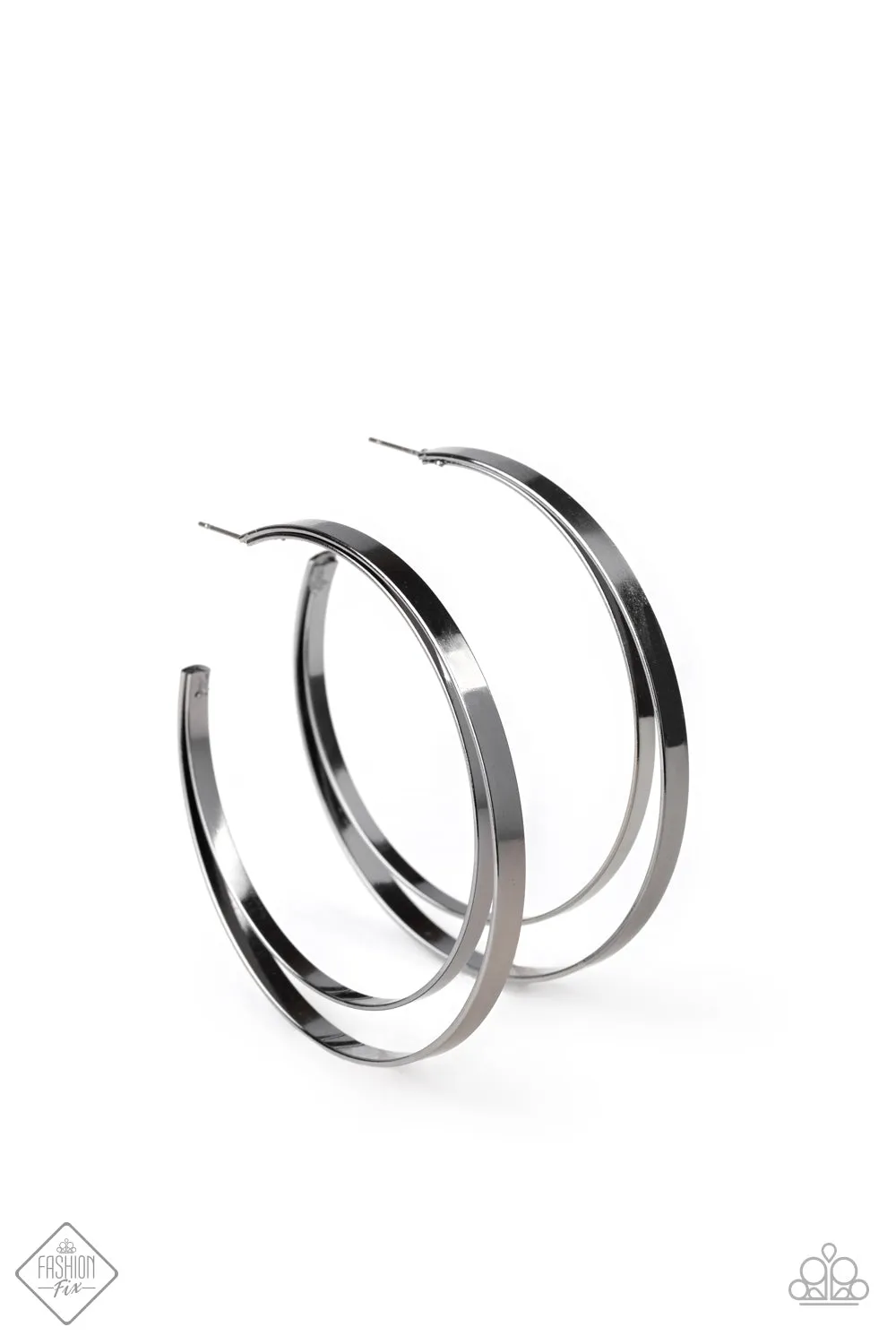 Paparazzi - Moon Child Metro - Gun Metal Earrings