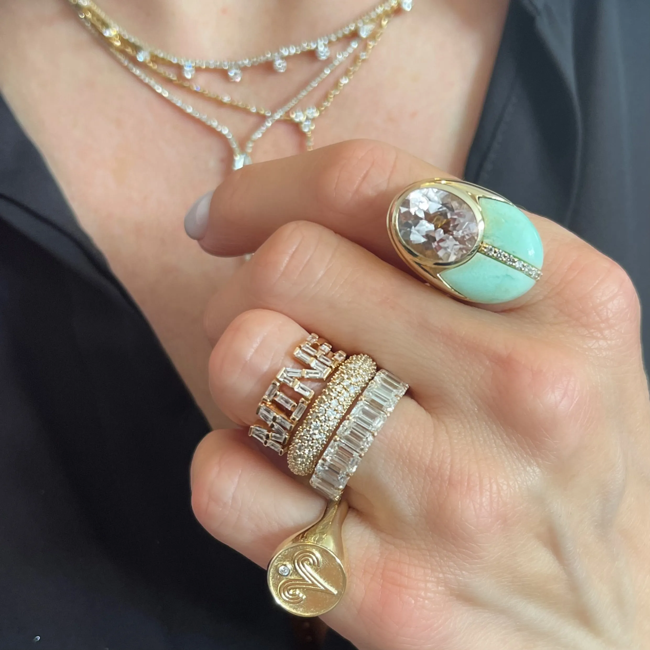 Pavé Diamond Eternity Tube Ring