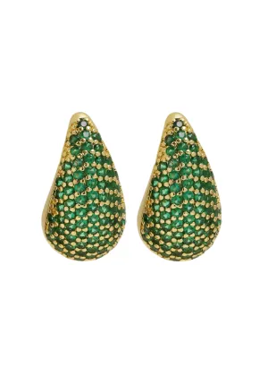 Pave Green Drop Studs