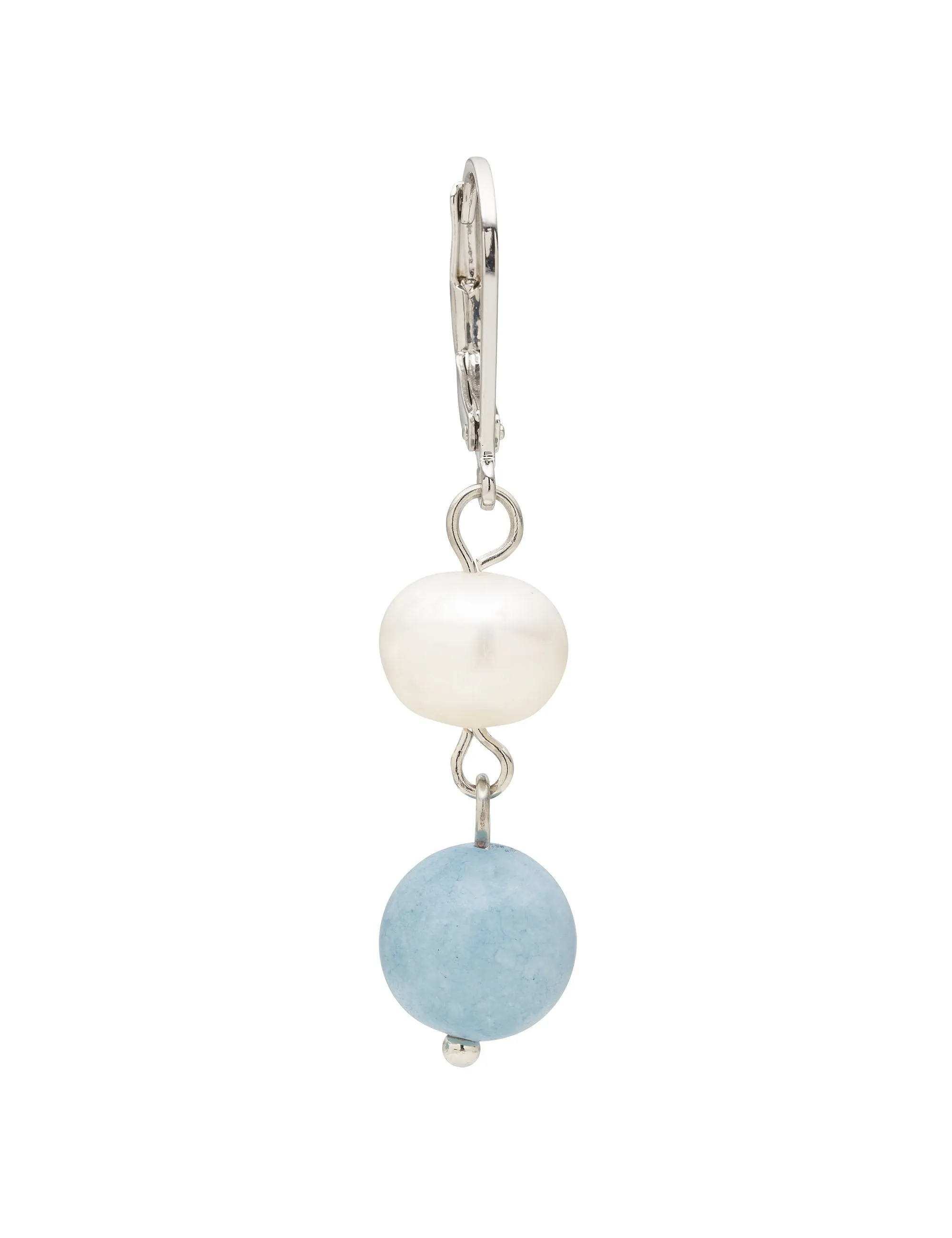 PEARL & STONE DROP EARRING