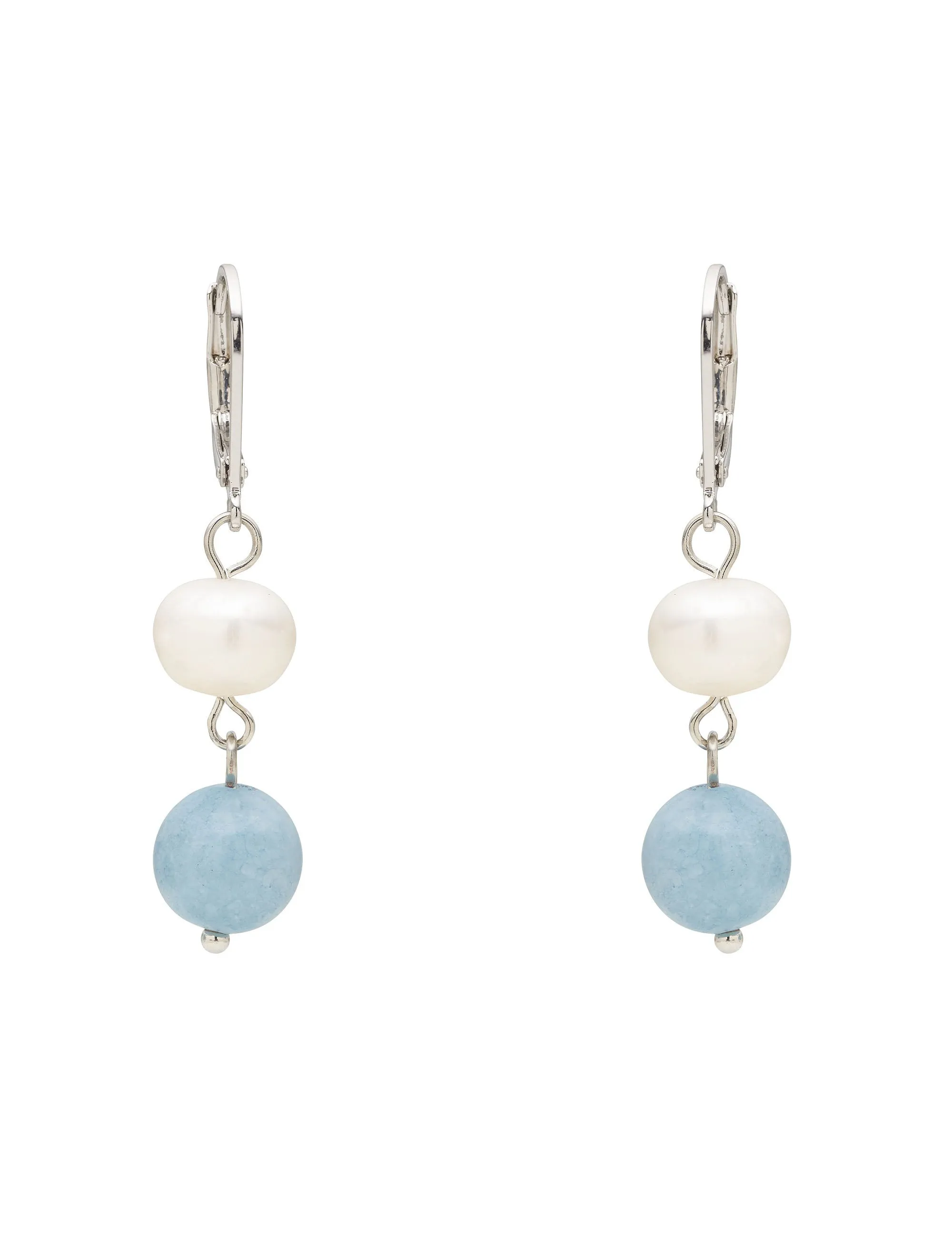 PEARL & STONE DROP EARRING