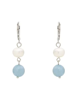 PEARL & STONE DROP EARRING