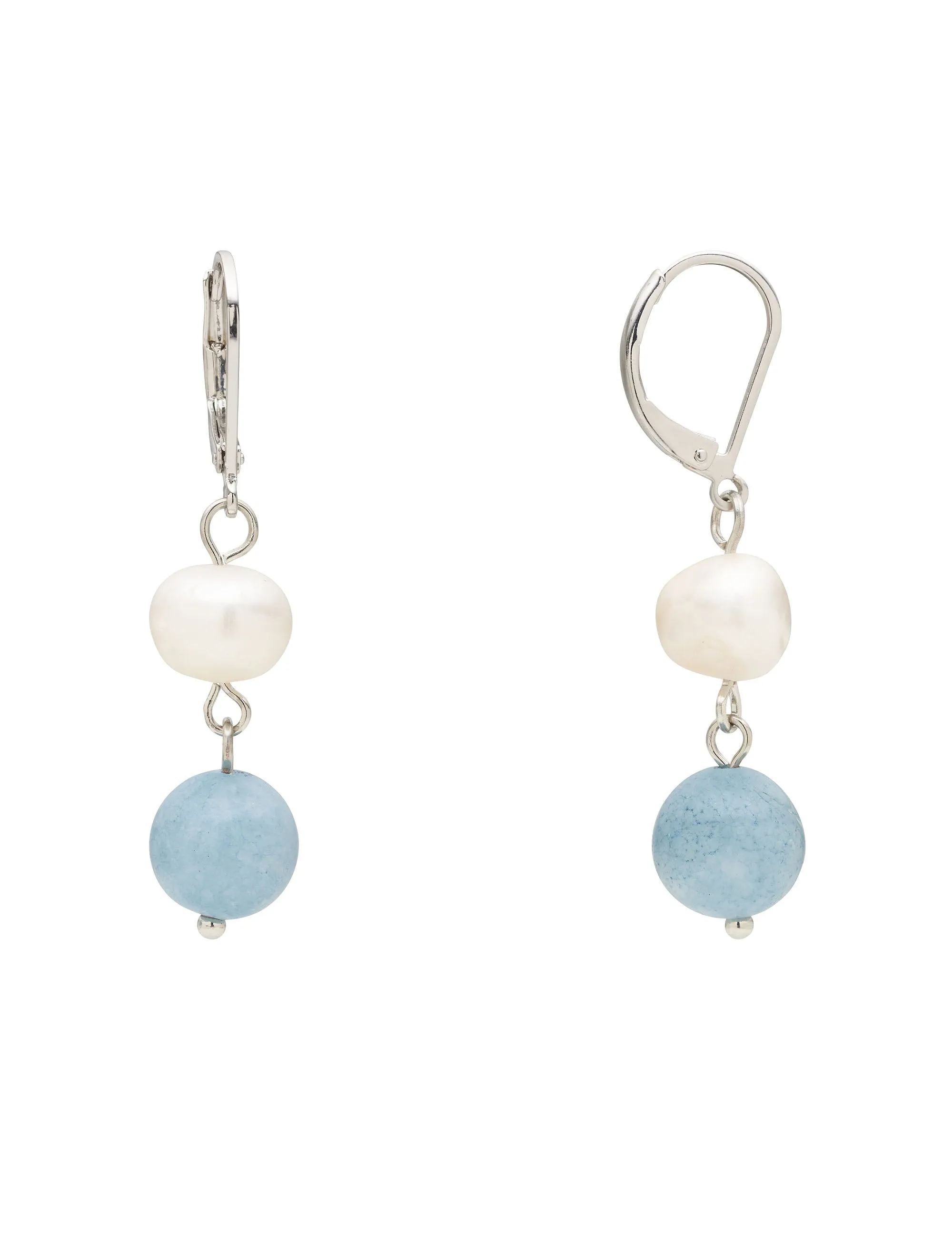 PEARL & STONE DROP EARRING