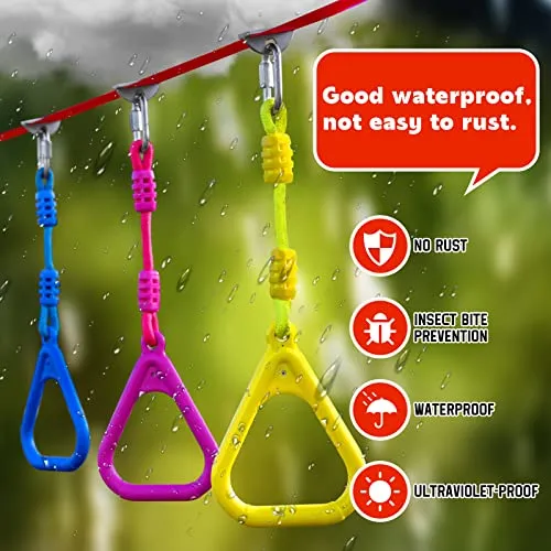 Perantlb Ninja Warrior Obstacle Course for Kids-2x56ft Double Ninja Slackline with 11 Accessories for Kids,Swing,Climbing Rope Swing,Rope Ladder,1.2M Arm Trainer
