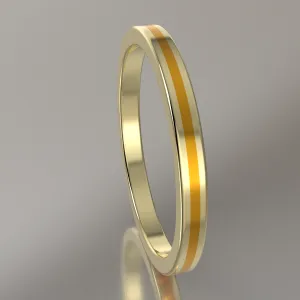 Polished Yellow Gold 2mm Stacking Ring Yellow Resin