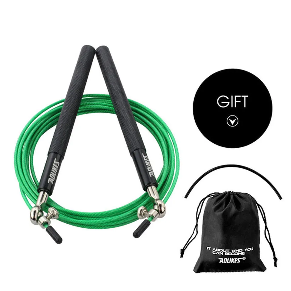 Premium Crossfit Jump Rope – Professional Speed Skipping Rope for MMA, Boxing, Fitness Training, Weight Loss, Adjustable PVC Coated Steel Wire Cable, Durable Aluminum Handles, Fast Bearings for Double Unders & High-Tempo Workouts