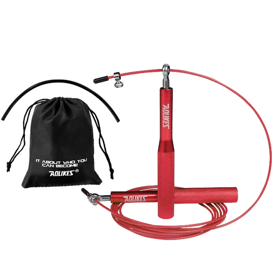 Premium Crossfit Jump Rope – Professional Speed Skipping Rope for MMA, Boxing, Fitness Training, Weight Loss, Adjustable PVC Coated Steel Wire Cable, Durable Aluminum Handles, Fast Bearings for Double Unders & High-Tempo Workouts