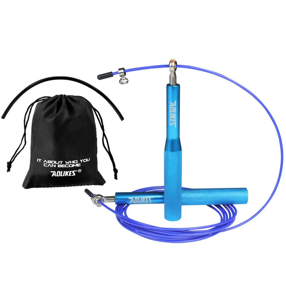 Premium Crossfit Jump Rope – Professional Speed Skipping Rope for MMA, Boxing, Fitness Training, Weight Loss, Adjustable PVC Coated Steel Wire Cable, Durable Aluminum Handles, Fast Bearings for Double Unders & High-Tempo Workouts