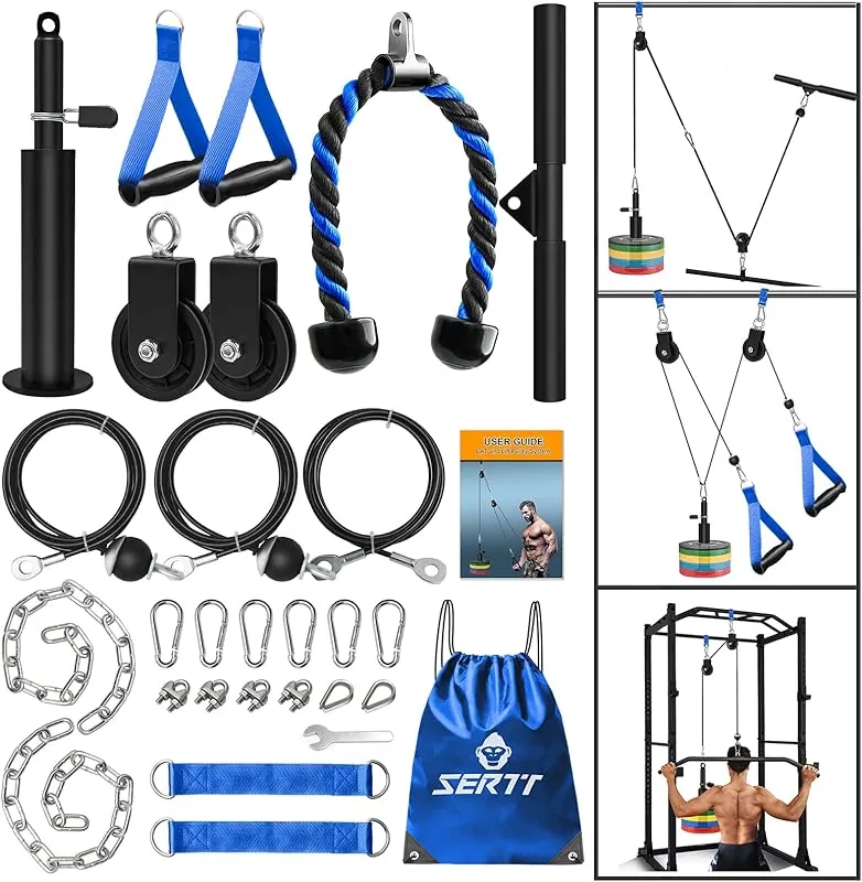 Premium DIY Fitness Pulley Cable Machine Set – Arm Biceps Triceps Strength Training Attachment for Home Gym Workout, Adjustable, High-Quality Equipment