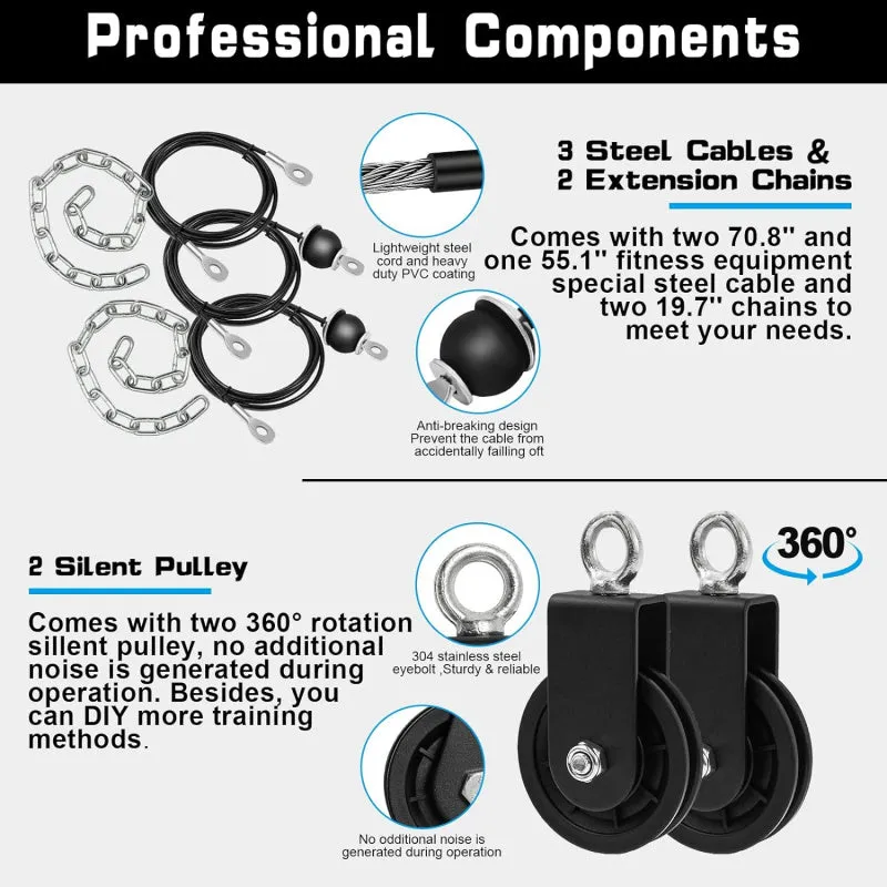 Premium DIY Fitness Pulley Cable Machine Set – Arm Biceps Triceps Strength Training Attachment for Home Gym Workout, Adjustable, High-Quality Equipment