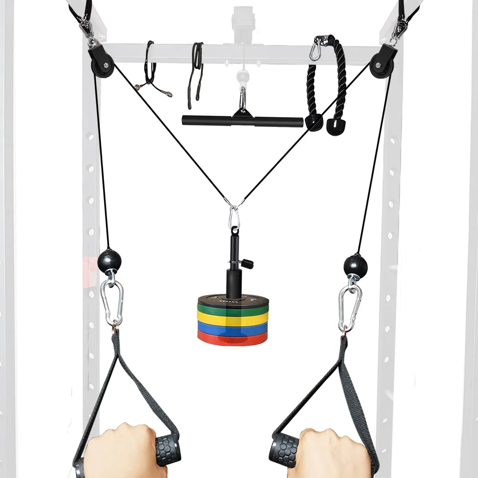 Premium DIY Fitness Pulley Cable Machine Set – Arm Biceps Triceps Strength Training Attachment for Home Gym Workout, Adjustable, High-Quality Equipment