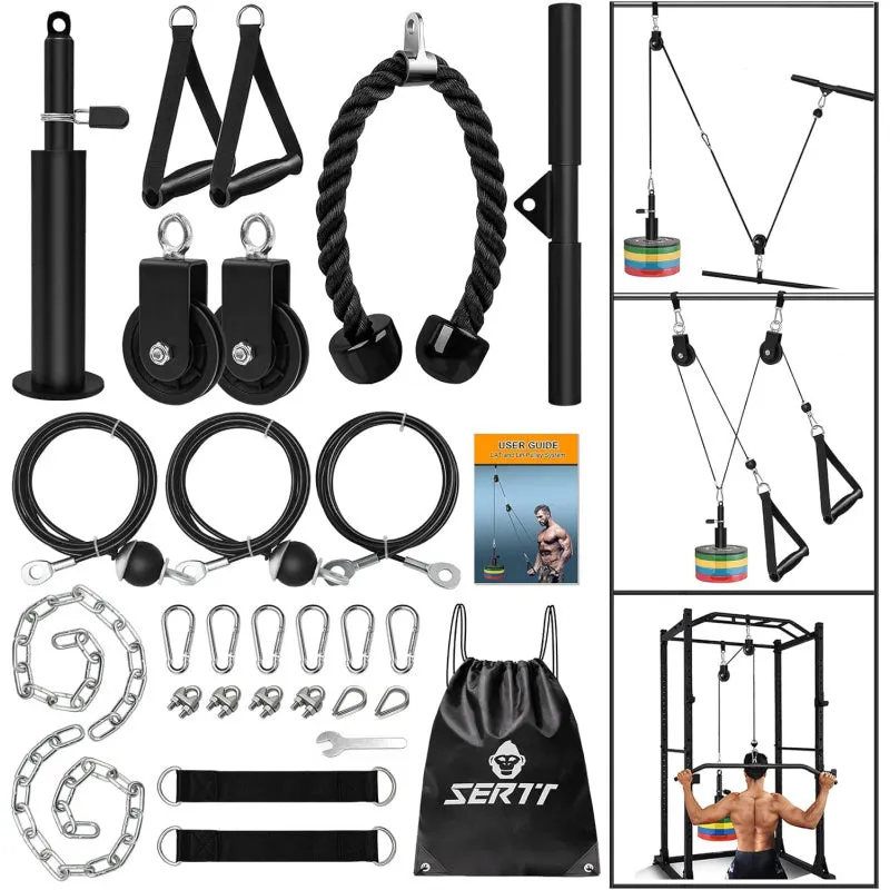 Premium DIY Fitness Pulley Cable Machine Set – Arm Biceps Triceps Strength Training Attachment for Home Gym Workout, Adjustable, High-Quality Equipment