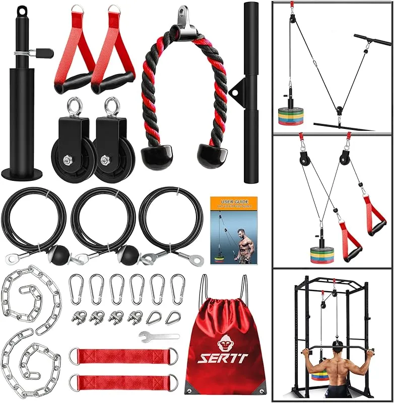 Premium DIY Fitness Pulley Cable Machine Set – Arm Biceps Triceps Strength Training Attachment for Home Gym Workout, Adjustable, High-Quality Equipment