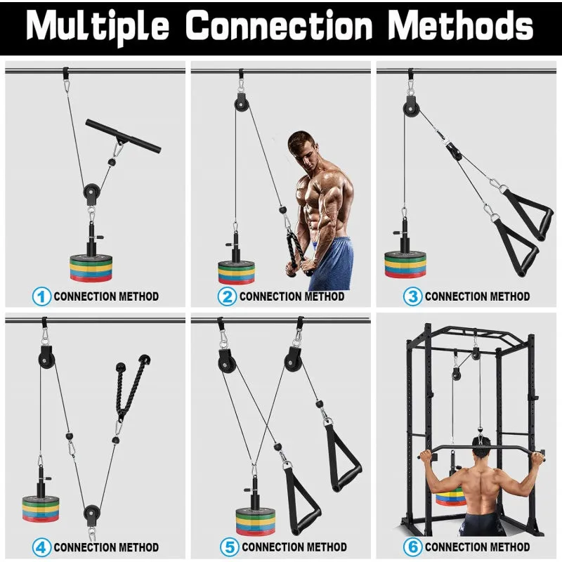 Premium DIY Fitness Pulley Cable Machine Set – Arm Biceps Triceps Strength Training Attachment for Home Gym Workout, Adjustable, High-Quality Equipment