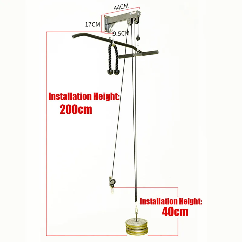 Premium DIY Fitness Pulley Cable Machine Set – Arm Biceps Triceps Strength Training Attachment for Home Gym Workout, Adjustable, High-Quality Equipment