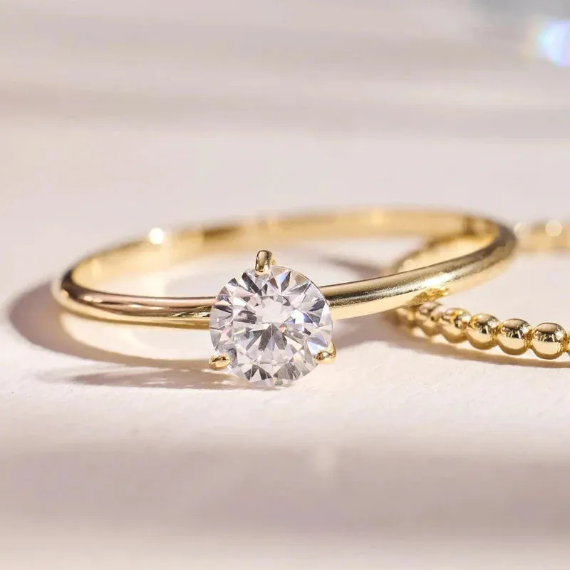 Prong Beaded Zirconia Rings Set