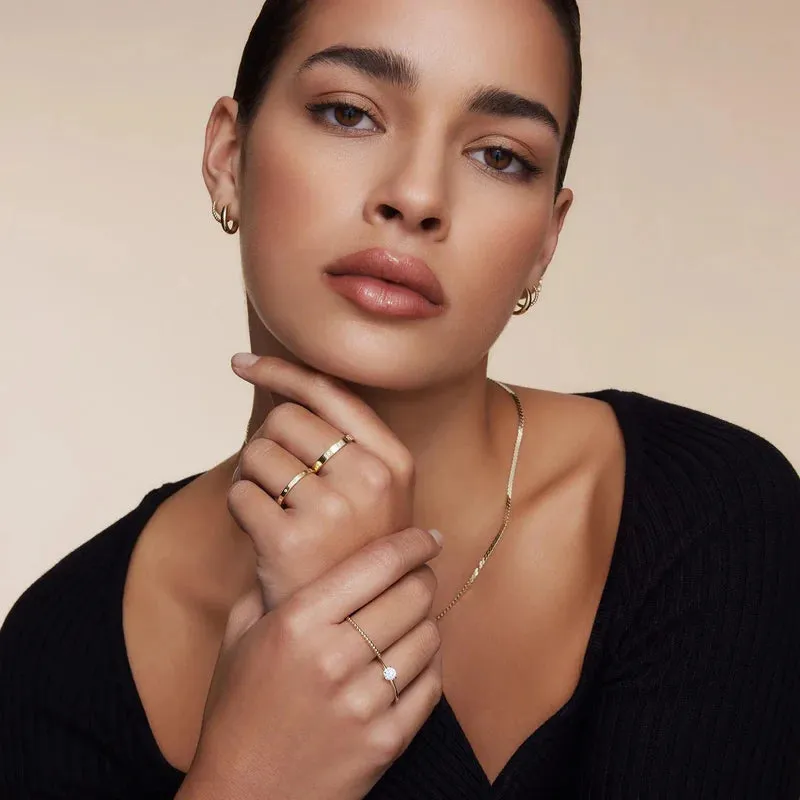 Prong Beaded Zirconia Rings Set