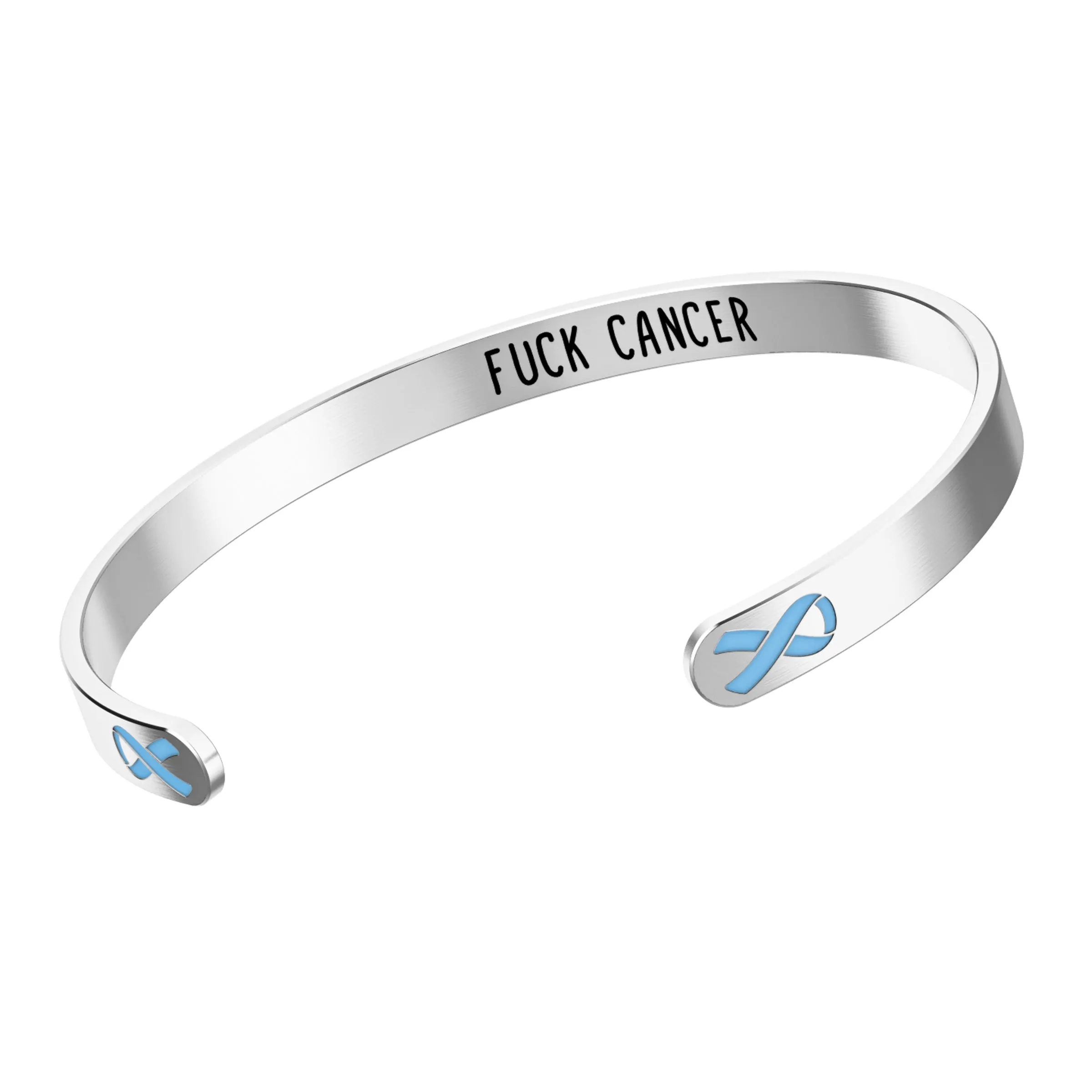 Prostate Cancer Awareness Bracelet - Light Blue Ribbon, “Funk Cancer”