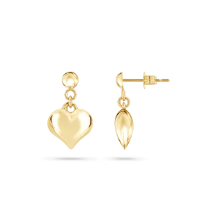 Puff Heart Drop Earrings