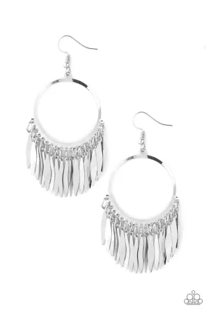Radiant Chimes Silver Paparazzi Earrings